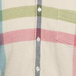Pre Owned Burberry Brit Multicolor Nova Check Cotton Button Front Shirt M