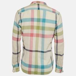 Pre Owned Burberry Brit Multicolor Nova Check Cotton Button Front Shirt M