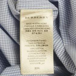 Pre Owned Burberry Brit Blue Checkered Cotton Full Sleeve Shirt XL 