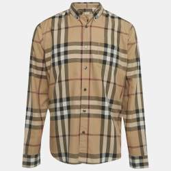 Pre Owned Burberry Brit Brown House Check Print Cotton Shirt XL