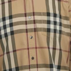 Pre Owned Burberry Brit Brown House Check Print Cotton Shirt XL