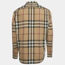 Pre Owned Burberry Brit Brown House Check Print Cotton Shirt XL