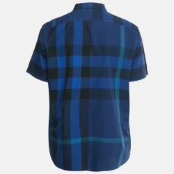 Pre Owned Burberry Brit Blue House Check Print Cotton Shirt XL
