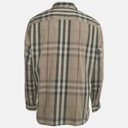 Pre Owned Burberry Brit Brown Checks Cotton Long Sleeve Shirt XXL