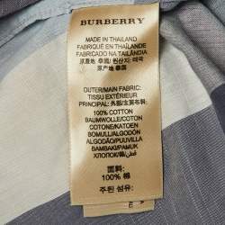 Pre Owned Burberry Brit Blue /Grey Checkered Cotton Shirt XXXL