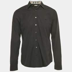 Pre Owned Burberry Brit Black Cotton Long Sleeve Shirt M