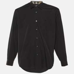 مملوكة مسبقًا Burberry Brit Logo Embroidered Cotton Shirt XXL