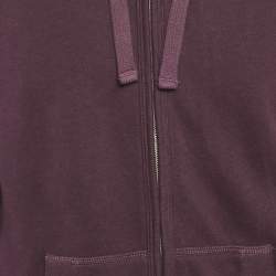 Pre Owned جاكيت بربري بريت قطني بنفسجي بسحاب مقاس متوسط