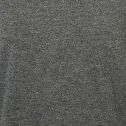 Pre Owned Burberry Brit Grey Wool Knit Elbow Patch Sweater M