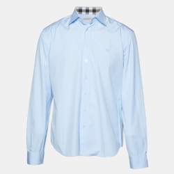 مملوكة مسبقًا Burberry Brit Blue Cotton Long Sleeve Shirt XL
