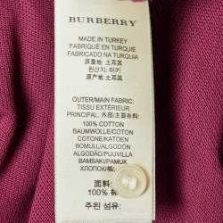 Pre Owned Burberry Brit Pink Logo Embroidered Cotton Pique Polo T-Shirt XXL