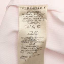Pre Owned Burberry Brit White/Pink Pinstripe Cotton Long Sleeve Shirt M