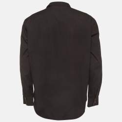 Pre Owned Burberry Brit Black Logo Embroidered Poplin Button Down Shirt XL