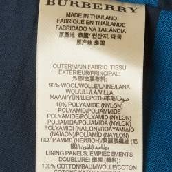 Pre Owned Burberry Brit Black Felt Wool Blend Single Breasted Coat L   