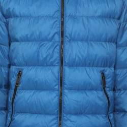Pre Owned Burberry Brit Blue Nylon Padded Down Jacket L
