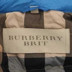 Pre Owned Burberry Brit Blue Nylon Padded Down Jacket L