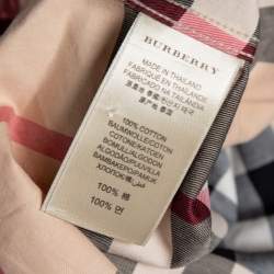 Pre Owned Burberry Brit Beige Checked Cotton Pocketed Button Down Shirt L
