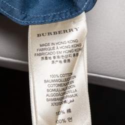 Pre Owned Burberry Brit Blue Cotton Button Front Shirt L