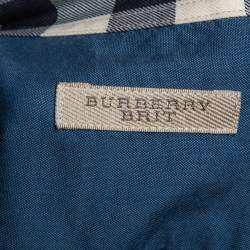Pre Owned Burberry Brit Blue Cotton Button Front Shirt L