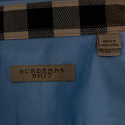 Pre Owned Burberry Brit Blue Cotton Long Sleeve Button Front Shirt M