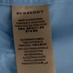 Pre Owned Burberry Brit Blue Cotton Long Sleeve Button Front Shirt M