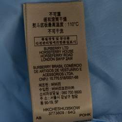 Pre Owned Burberry Brit Blue Cotton Long Sleeve Button Front Shirt M