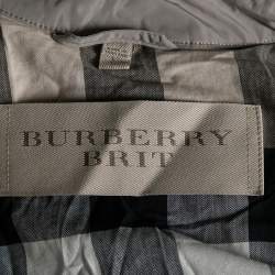 Pre Owned Burberry Brit Beige Synthetic Double Breasted Belted Trench Coat L