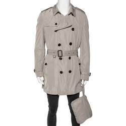 Burberry Beige Synthetic Double Breasted Belted Trench Brit | TLC