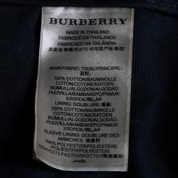 Pre Owned Burberry Brit Black Gabardine Double Breasted Belted Trench Coat L