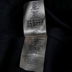 Pre Owned Burberry Brit Black Gabardine Double Breasted Belted Trench Coat L