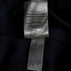 Pre Owned Burberry Brit Black Gabardine Double Breasted Belted Trench Coat L