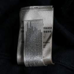 Pre Owned Burberry Brit Black Gabardine Double Breasted Belted Trench Coat L