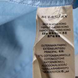Burberry Brit Blue Cotton Long Sleeve Button Front Shirt S