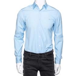 Burberry Brit Blue Cotton Long Sleeve Button Front Shirt S