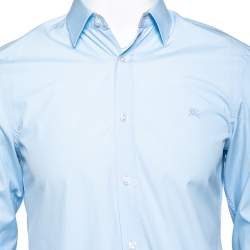 Burberry Brit Blue Cotton Long Sleeve Button Front Shirt S