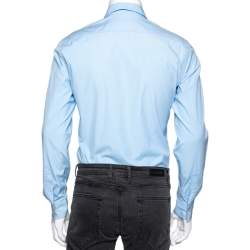 Burberry Brit Blue Cotton Long Sleeve Button Front Shirt S