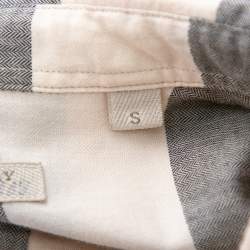 Burberry Brit Beige Checked Cotton Button Front Shirt S