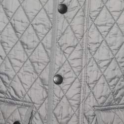 Pre Owned Burberry Brit Grey Quilted Sleeveless Haymarket Vest M