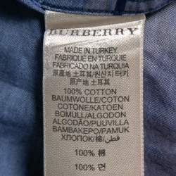 Burberry Brit Blue & Orange Checkered Cotton Button Front Shirt XL