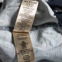 Pre Owned Burberry Brit White and Blue Cotton Striped Crew Neck T-Shirt L