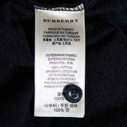 Pre Owned Burberry Brit Black Cotton Pique Short Sleeve Polo T-Shirt S