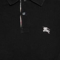Pre Owned Burberry Brit Black Cotton Pique Short Sleeve Polo T-Shirt S