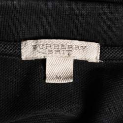 Pre Owned Burberry Brit Black Cotton Pique Short Sleeve Polo T-Shirt M