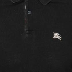 Pre Owned Burberry Brit Black Cotton Pique Short Sleeve Polo T-Shirt M