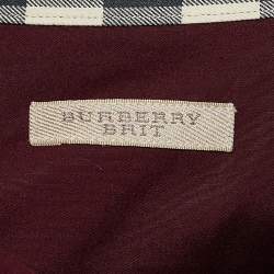 Pre Owned Burberry Brit Burgundy Stretch Cotton Button Front Shirt S