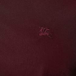 Pre Owned Burberry Brit Burgundy Stretch Cotton Button Front Shirt S