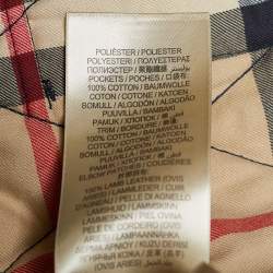 Pre Owned Burberry Brit Blue Quilted Synthetic Button Front Jacket XL