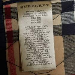 Pre Owned Burberry Brit Blue Quilted Synthetic Button Front Jacket XL