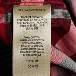 Burberry Brit Red Check Print Cotton Button Front Shirt S