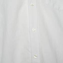 Burberry Brit White Cotton & Linen Pocketed Button Front Shirt XXL